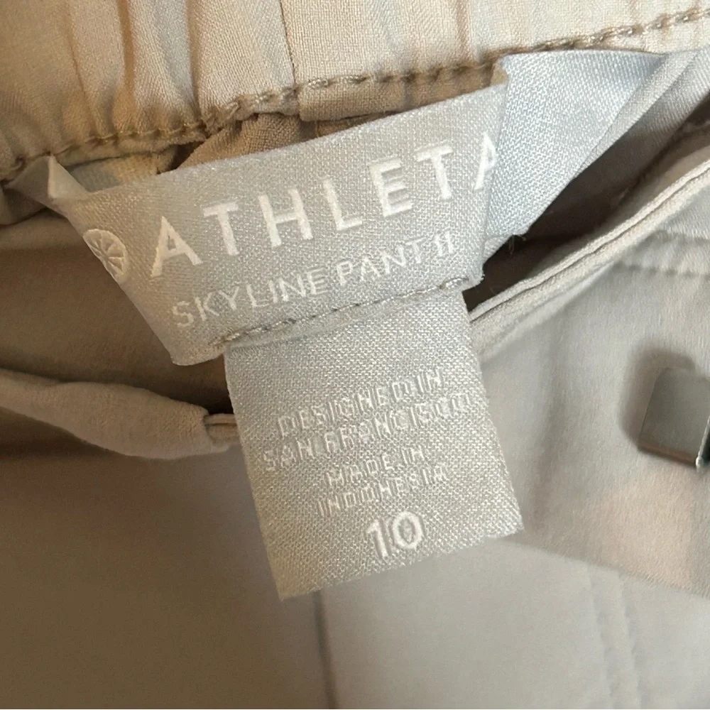 Athleta Skyline Pant II Paperbag Light Beige Size 10 - Picture 12 of 14